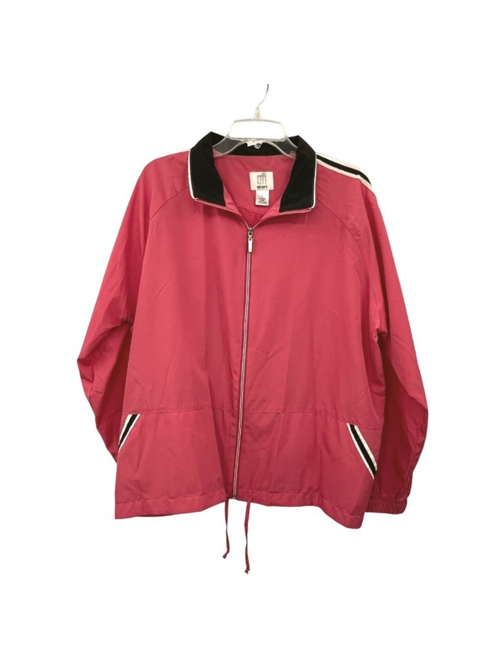 Vintage AFI Sport Womens 1X Used Pink Windbreaker Track Jacket Full Zip Used
